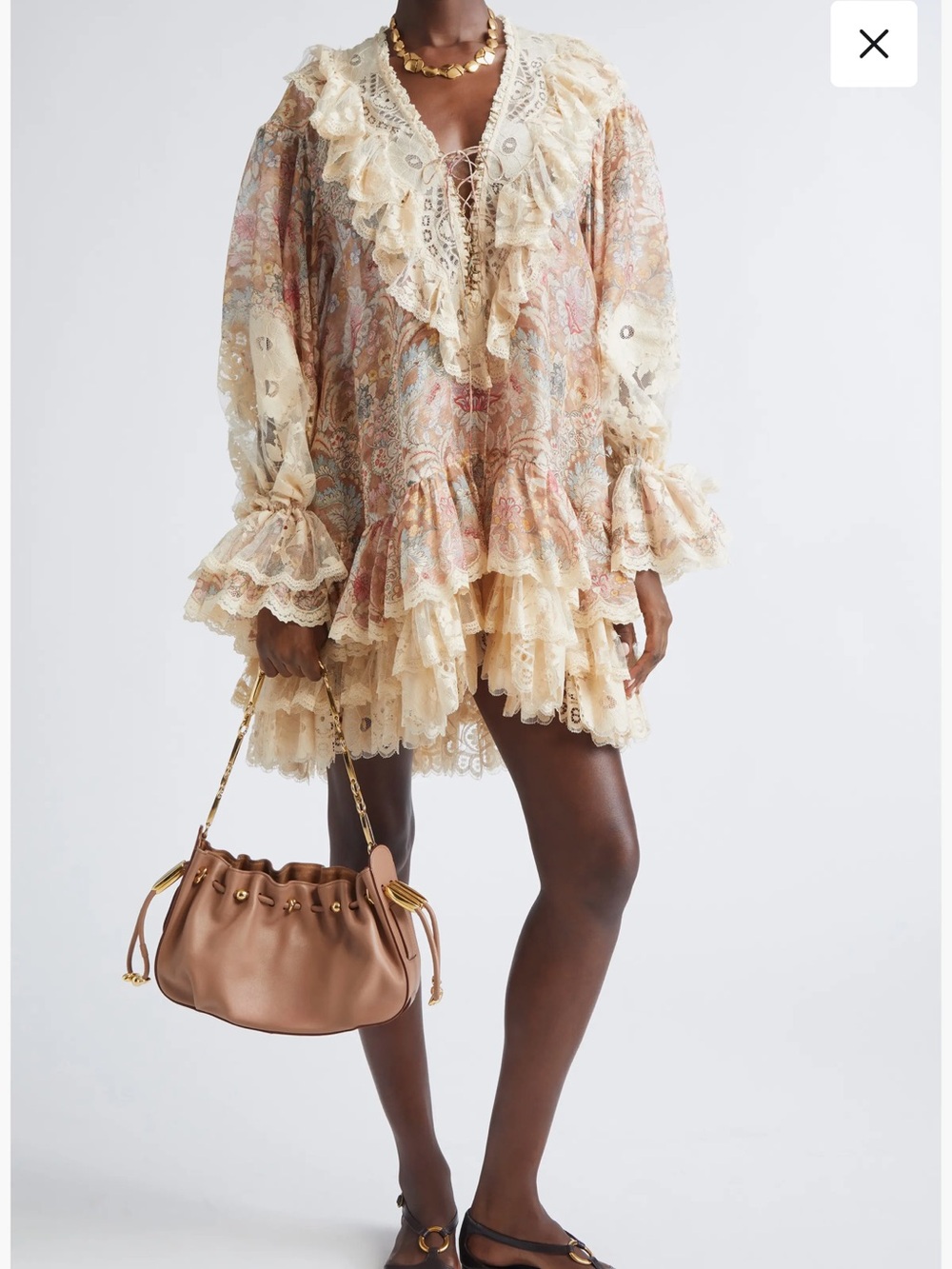 Zimmermann Rebellion Linen & Silk Lace-Up Minidress… no offers. 500 via p a y p
